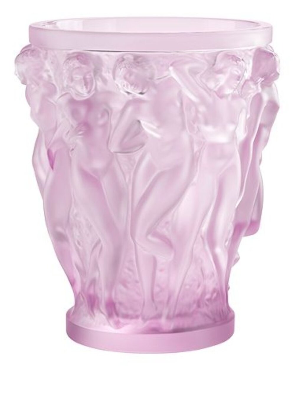 Lalique Bacchantes Pink Luster Vase  NEW